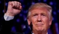 FILE PHOTO: Then U.S. President-elect Donald Trump speaks at his election night rally in Manhattan, New York, U.S., November 9, 2016. REUTERS/Carlo Allegri/File Photo
