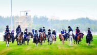 Action from the event for junior riders organised by Al Shaqab to celebrate the National Sport Day on Tuesday.