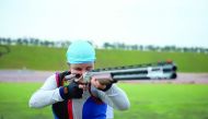  Rehak Stefecekova of Slovakia in action during the Qatar Open Shotgun championship event at the Losail Shooting Range yesterday.
