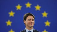 Canada's Prime Minister Justin Trudeau arrives to adress the European Parliament in Strasbourg, France, February 16, 2017. (REUTERS/Vincent Kessler)