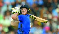 This file photo taken on January 15, 2017 shows England batsman Ben Stokes playing a shot during the first ODI against India in Pune.