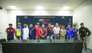 (From left) MXGP riders Antonio Cairoli, Kevin Strijbos, Qatar Motor and Motorcycle Federation (QMMF) President Abdulrahman Al Mannai, FIM Europe President Dr. Wolfgang Srb, Tim Gajser, Giuseppe Luongo, Jeffrey Herlings, FIM Motocross Commission Director,