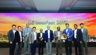 Video Home officials along with Kevin Cha, Regional CEO, LG MEA; Y G Choi, President, L G Gulf and S H Park, LG Service, Managing Director. 

