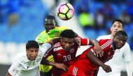 Action from the Qatar Stars League match between Al Arabi and al Khor at Al Khor Stadium yesterday. The match ended in a one-all draw.