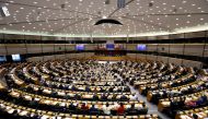 View of the European Parliament during a plenary session after the vote to decide whether to lift the EU parliamentary immunity of French far-right presidential candidate Marine Le Pen after she came under investigation for tweeting pictures of Islamic St