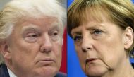 (COMBO) This combination of pictures created on March 10, 2017 shows US President Donald Trump (L)  (February 22, 2017) and German Chancellor Angela Merkel  (June 19, 2014). 
 AFP / SAUL LOEB AND CLEMENS BILAN 