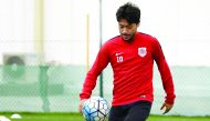 Al Rayyan skipper Rodrigo Tabata in action during a practice session ahead of their AFC Champions League match against Persepolis which takes place at Al Sadd Stadium