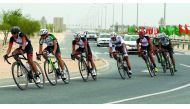 Riders compete on day three of the GCC Road Cycling Championships near the Losail international Circuit yesterday. Picture: Salim Matramkot/The Peninsula 