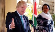 British Foreign Minister Boris Johnson (L) and Kenyan Foreign Minister Amina Chawahir Mohamed Jibril (R) hold a press conference after their meeting in Nairobi, Kenya on March 17, 2017. ( Andrew Wasike - Anadolu Agency ).