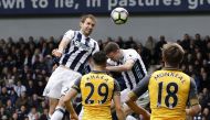West Bromwich Albion's Craig Dawson scores their third goal. (Reuters / Darren Staples Livepic)