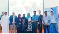 The Qatar University team that won Quick Startup 2017, with officials. 