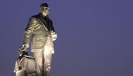 Statue of BR Ambedkar inside Ambedkar Park Lucknow (Photo courtesy: Kg.iitb / Wikimedia Commons / CC BY-SA 3.0)