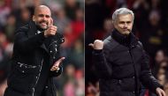 Combination of file pictures shows Manchester City's Spanish manager Pep Guardiola (L) and Manchester United's Portuguese manager Jose Mourinho (R). AFP / Glyn KIRK AND Oli SCARFF