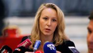 This file photo taken on April 29, 2017 shows French far right party Front national members of Parliament Marion Marechal-Le Pen speaking to the press at the FN headquarters in Paris. AFP / Geoffroy Van Der Hasselt
