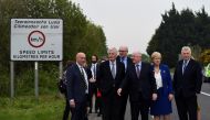 European Union Chief Negotiator for Brexit Michel Barnier accompanied by a delegation of Irish ministers visits the Armagh and County Louth border between Northern Ireland and Ireland May 12, 2017. REUTERS/Clodagh Kilcoyne