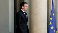 French President Emmanuel Macron waits for a guest on the steps at the Elysee Palace in Paris, France, May 16, 2017. REUTERS/Yoan Valat/Pool.