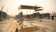 A damaged checkpoint is seen after an attack staged with bomb-laden vehicle in Abu Dsheer neighborhood of Baghdad, Iraq on May 20, 2017. Murtadha Sudani - AA
