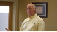 Montana Republican congressional candidate Greg Gianforte speaking to voters while campaigning for a special election in Missoula, Montana, U.S. in this still frame taken from May 24, 2017 video. REUTERS/Justin Mitchell