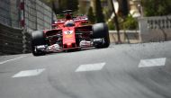 Ferrari's German driver Sebastian Vettel drives during the Monaco Formula 1 Grand Prix at the Monaco street circuit, on May 28, 2017 in Monaco. / AFP / Bertrand LANGLOIS
