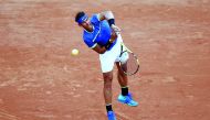 Spain's Rafael Nadal in action during his first round match against France's Benoit Paire during the Roland Garros 2017 French Open in Paris yesterday.  Nadal launched his quest for a record 10th French Open title with a 6-1, 6-4, 6-1 win.