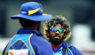 Sri Lanka's Lasith Malinga during nets ahead of the game against India at the Oval in London yesterday. 