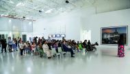 Visitors during the Mathaf Student Art Competition and Exhibition (SAC&E) at Mathaf: Arab Museum of Modern Art. 
