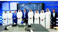 Officials of Aspire Academy and ‘Teach For Qatar’ (TFQ)  pose for a group picture. Pic: Hussein Sayed
