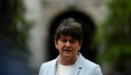 Leader of the Democratic Unionist Party (DUP), Arlene Foster speaks to media outside Government buildings in Dublin, Ireland June 16, 2017. REUTERS/Clodagh Kilcoyne
