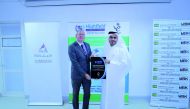 Eng Jassim Al Ansari, Project Director of Green Line, receives the Highfield International Center Award.