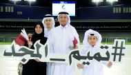 A family which participated in the event at the Aspire Dome, yesterday.  Pic: Salim Matramkot / The Peninsula