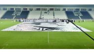 Citizens and residents taking part in creating ‘Tamim Al Majd’ image at Al Sadd stadium yesterday.  Pic: Baher Amin / The Peninsula