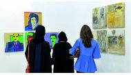 Visitors at the opening of 50x50 exhibition in Al Markhiyah Gallery at Katara Art Center,  yesterday. Pic: Kammutty VP / The Peninsula