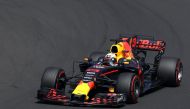 Red Bull's Australian driver Daniel Ricciardo takes part in a practice session at the Hungaroring racing circuit in Budapest on July 28, 2017 prior to the Formula One Hungarian Grand Prix. / AFP / Peter Kohalmi
