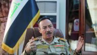 Major General Najm Abdullah Al Jubbouri speaking during an interview in Mosul, yesterday.
