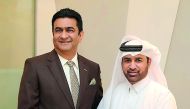 Katara General Manager Dr Khalid bin Ibrahim Al Sulaiti (right) presents a memento to South African Ambassador Shirish Soni at Katara, yesterday.