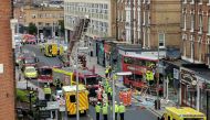 Emergency services attend the scene of a bus crash in Lavender Hill, London August 10, 2017 in this picture obtained on social media. (Brendan Phalhert/Social Media Website/via REUTERS)