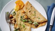 Herby Mushroom and Swiss Crepes. (Photo by Deb Lindsey for The Washington Post)