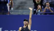 Maria Sharapova of Russia greets the crowd after winning against Simona Halep (not seen) of Romania Women's Singles within 2017 US Open Tennis Championships at Arthur Ashe Stadium in New York, United States on August 28, 2017. ( Volkan Furuncu - Anadolu A