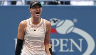 Maria Sharapova of Russia reacts after winning a point against Anastasija Sevastova of Latvia (not pictured) on day seven of the U.S. Open tennis tournament at USTA Billie Jean King National Tennis Center. Mandatory Credit: Geoff Burke-USA TODAY Sports
