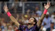 Juan Martin del Potro of Argentina celebrates after defeating Dominic Thiem of Austria in their fourth round Men's Singles match on Day Eight of the 2017 US Open at the USTA Billie Jean King National Tennis Center on September 4, 2017 in the Flushing neig