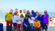 A file picture of the ‘Swim for a Cause’ event held last year at the Sharq Village & Spa beach last year.