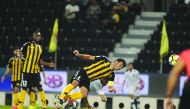 Al Sadd’s Morteza Mohammad scores their first goal against Qatar SC during their QNB Stars League match played at Al Sadd Stadium yesterday.