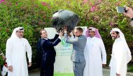 Officials during the launch of paper recycling programme at French Embassy. 