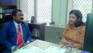 Justin Antony with a Unesco officer.