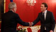 Austria's President Alexander Van der Bellen (L) receives head of the People's Party (OeVP) Sebastian Kurz at his office in Vienna, Austria, October 23, 2017. Reuters/Heinz-Peter Bader