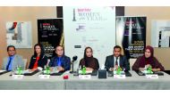 From Left: Ramesh Bulchandani, Sakala A Debrass, Faisal Fouad, Amal Al Athem, Pankaj Joshi, and Ghazala Mohammad at the First Edition of Qatar Today Women Of the Year press conference at the St Regis Hotel yesterday. Pic: Kammutty VP/ The Peninsula