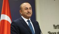 Turkish Foreign Minister Mevlut Cavusoglu holds a joint press conference with Greek Foreign Minister, Nikos Kotzias (not seen) after their meeting in Ankara, Turkey on October 24, 2017.  Cem Özdel - AA 
