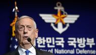 US Secretary of Defense Jim Mattis speaks during a joint press conference with South Korea's Defence Minister Song Young-Moo after the Security Consultative Meeting (SCM) at the Defence Ministry in Seoul on October 28, 2017. / AFP / pool / JUNG Yeon-Je