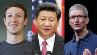 A collage of file pictures of Facebook's Mark Zuckerberg, Chinese President Xi Jingping and Apple CEO Tim Cook. Reuters