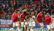 Nabil Dirar (17) of Morocco celebrates after scoring a goal during the 2018 FIFA World Cup African Qualifying Group C football match between Ivory Coast and Morocco at Felix Houphouet-Boigny Stadium in Abidjan, Ivory Coast on November 11, 2017. ( Cyrille 